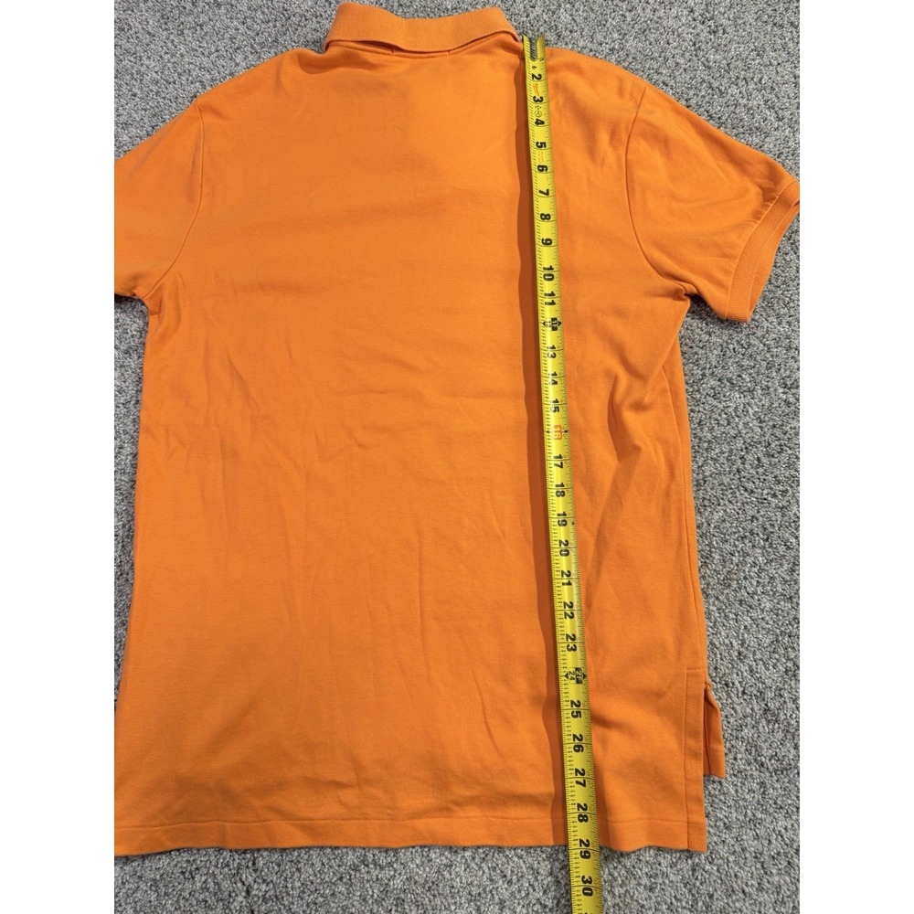 Polo Ralph Lauren Polo Shirt Mens Medium Orange Custom Fit‎ Short Sleeve Pony - Picture 7 of 7